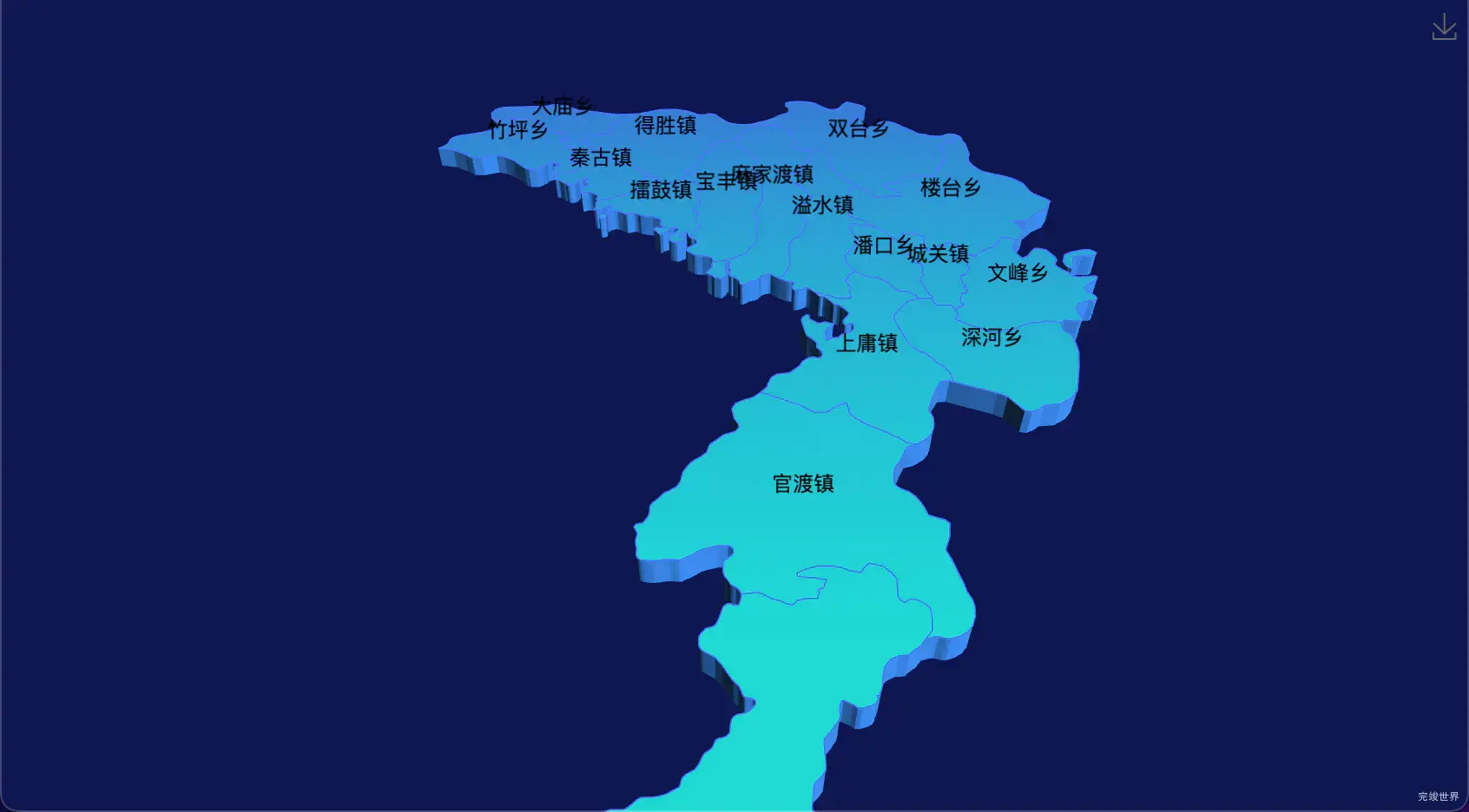 28 echarts 十堰市竹山县geoJson地图3d地图实现渐变效果